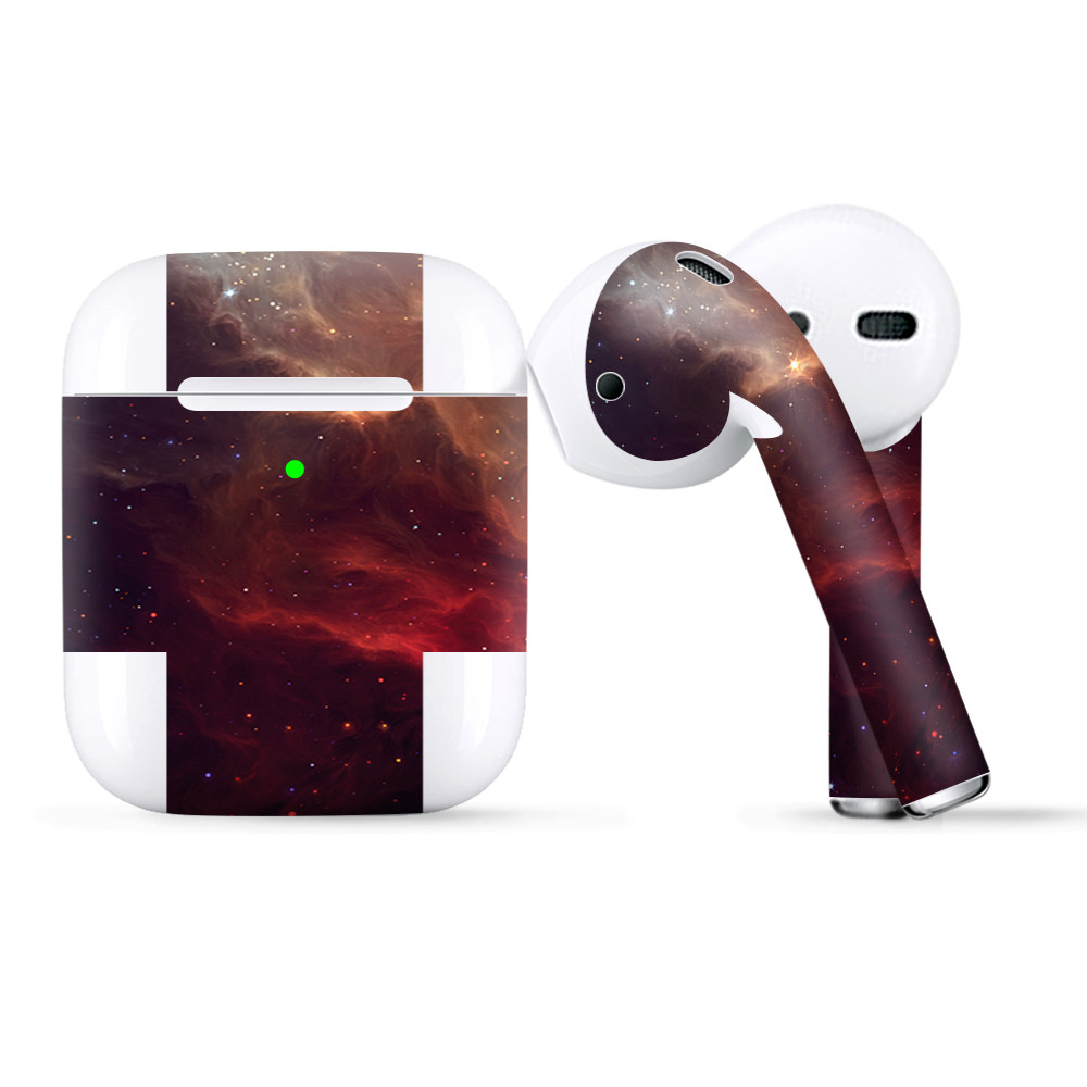 Skins Wraps compatible for Apple Airpods  Red Galactic Nebula