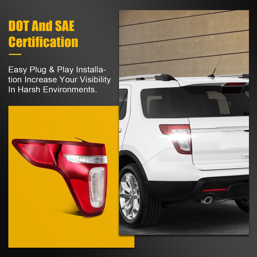 Tail Light Assembly For 2011-2015 Ford Explorer [LED Type] Left Driver Side