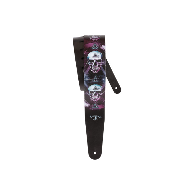 D'Addario Alchemy Gothic Collection Leather Guitar Strap; Void design Dark Synth