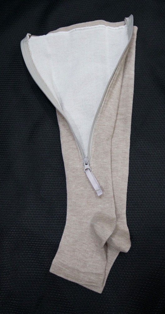 Open-Toe Compression Socks, side zippers, XS.