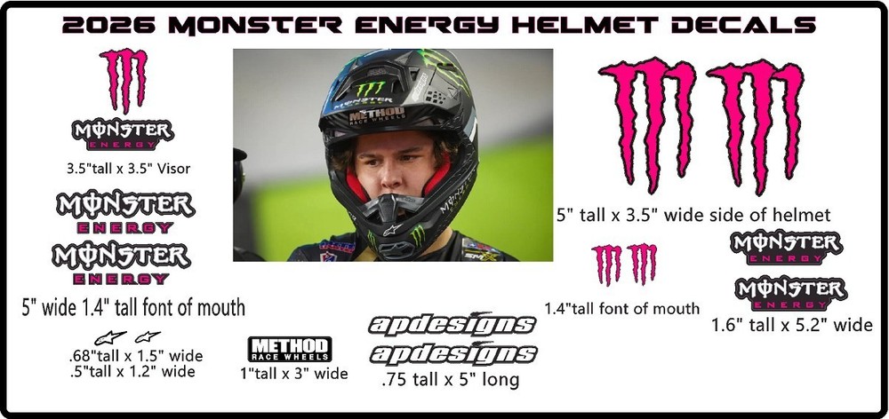 MX Helmet Decals 2026 Pink