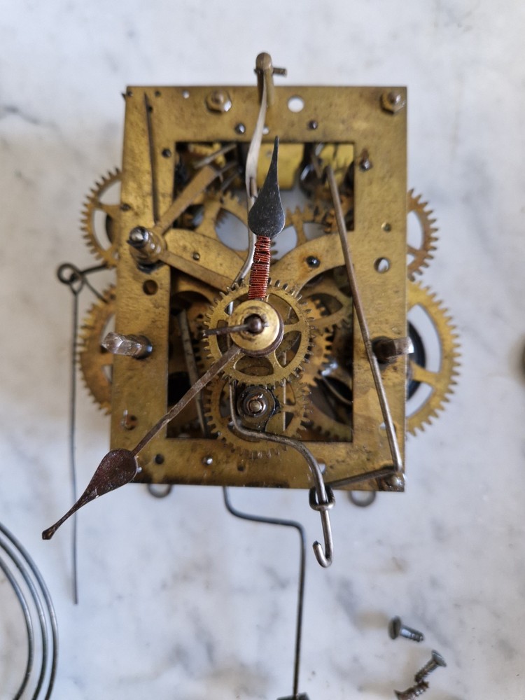 Antique American Clock Movement And Dial Gong Ect