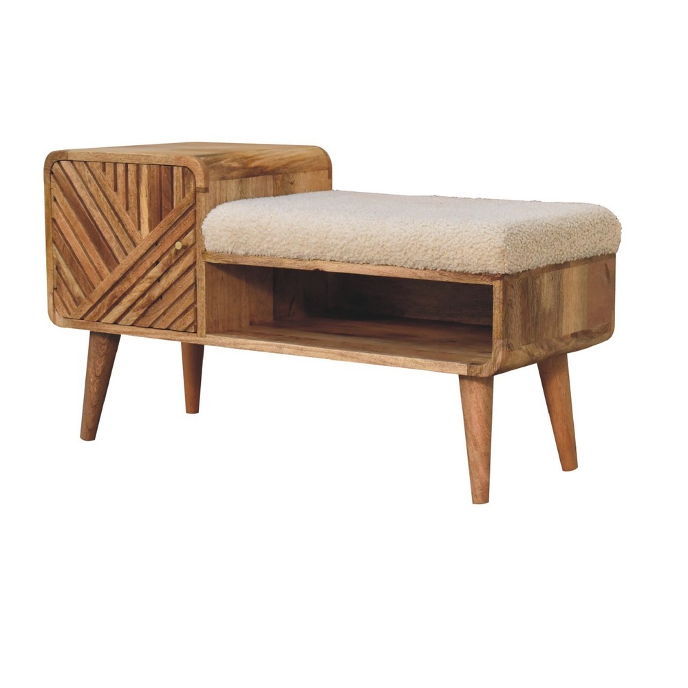 Oak-ish Solid Wood Hallway Bench