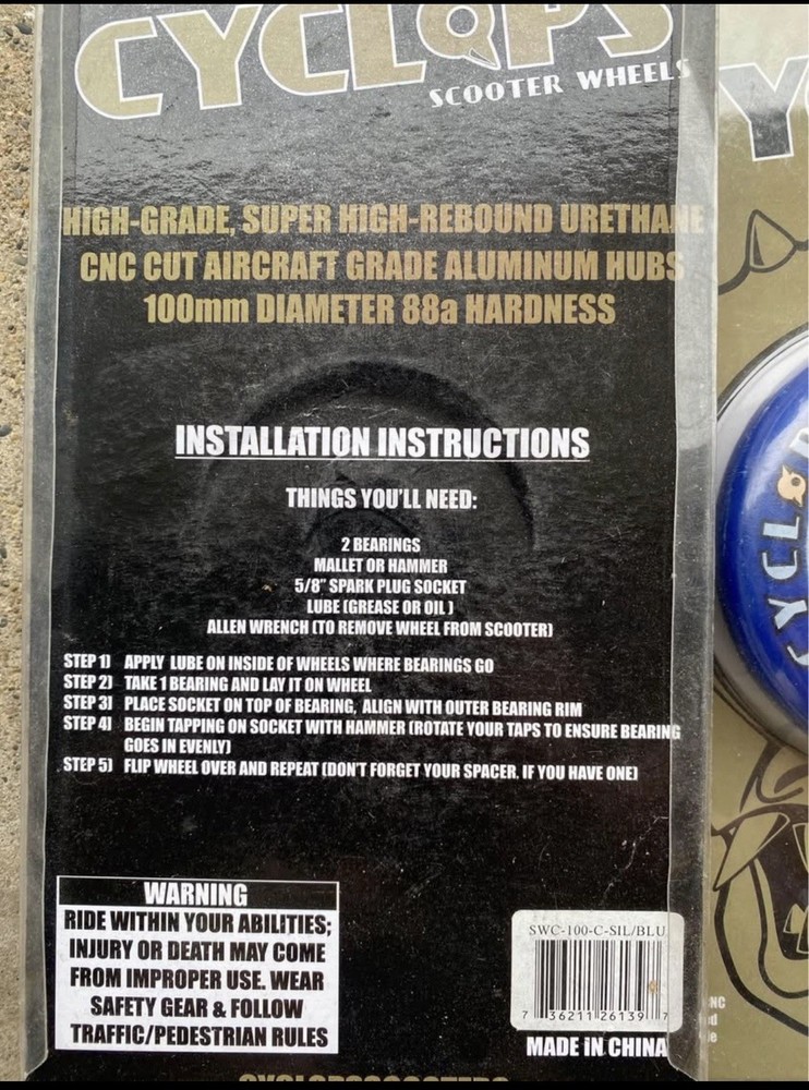 scooter wheels 100mm