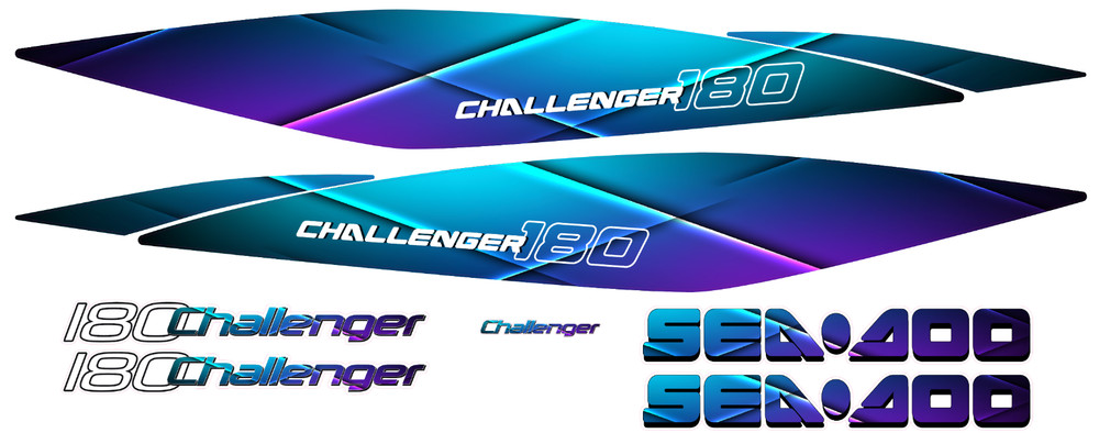 CHALLENGER 180 Sticker SEADOO Full Graphic Replacement Kit 2005 2010 Lightning
