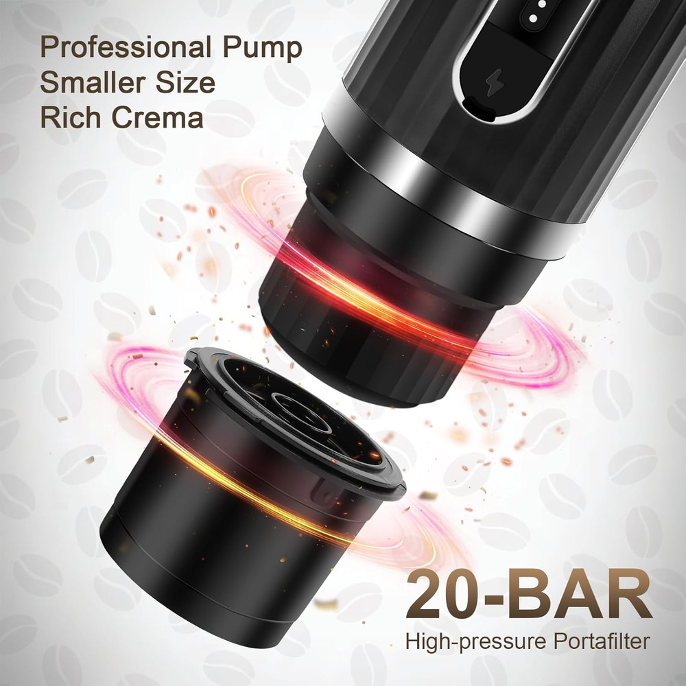 Portable Self-Heating Travel Espresso Maker with USB-C Connection
