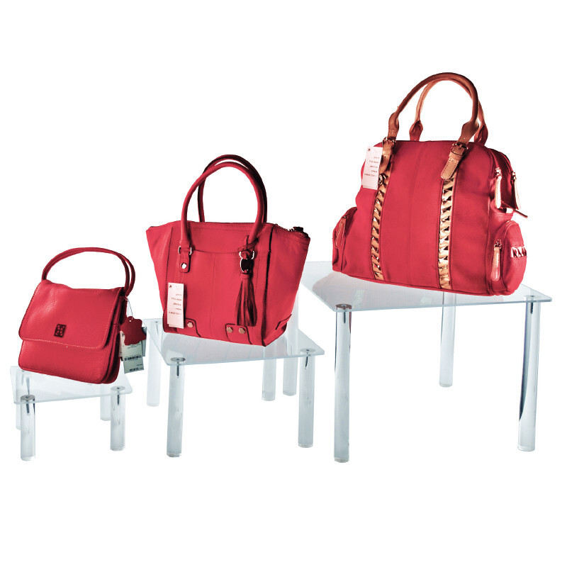 Azar Displays 3-Piece Acrylic Square Riser Set