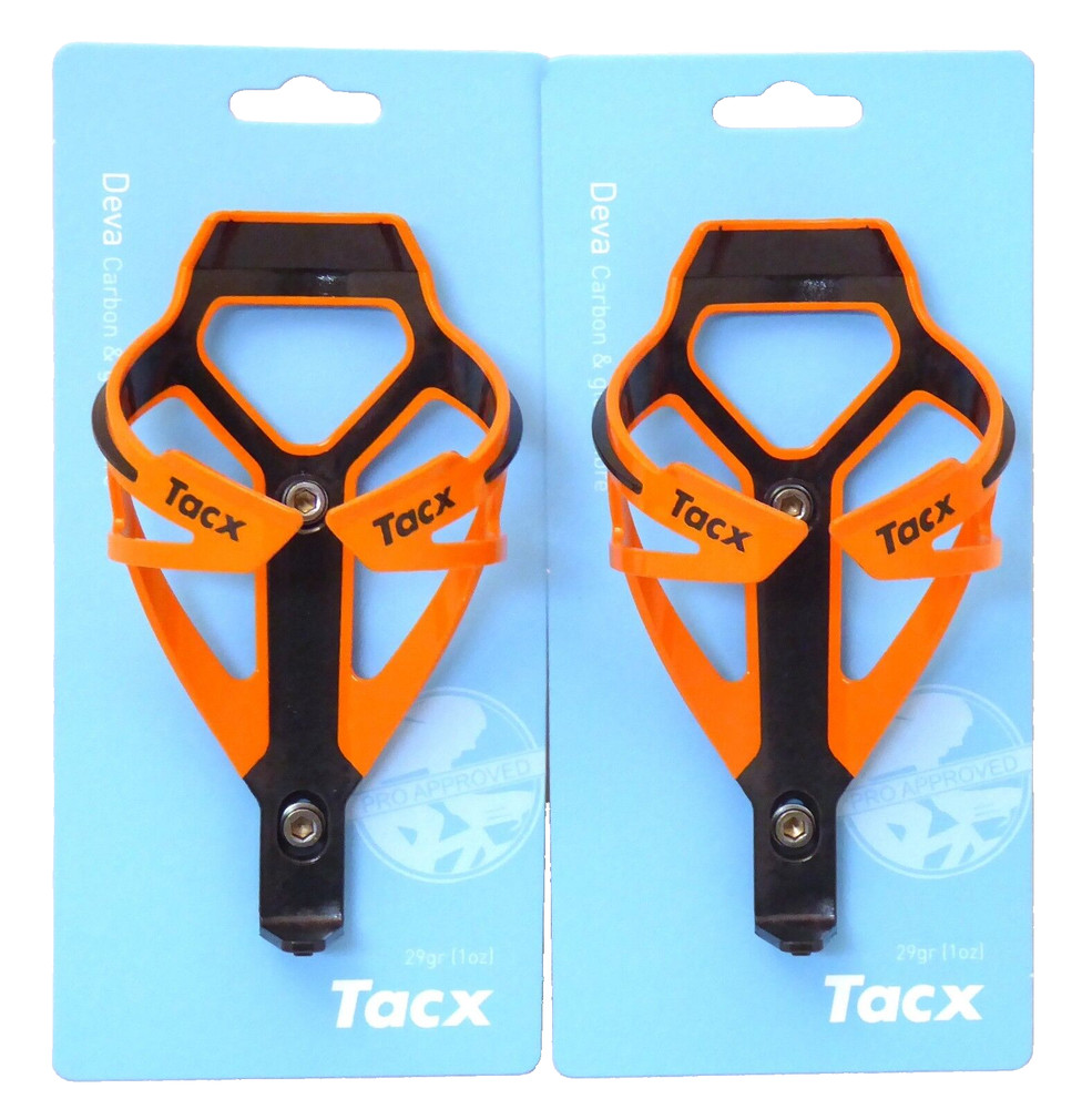 Tacx Deva Water Bottle Cages Pair Orange Black