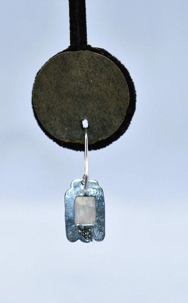 Rainbow Moonstone Sterling Silver Drop/Dangle Earrings by Ryan Schoolfield