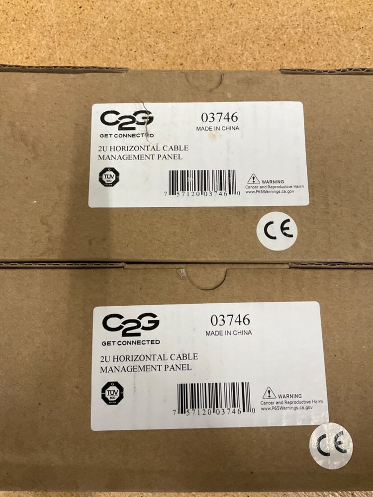 Lot of 2 2U Horizontal Cable Management Panel