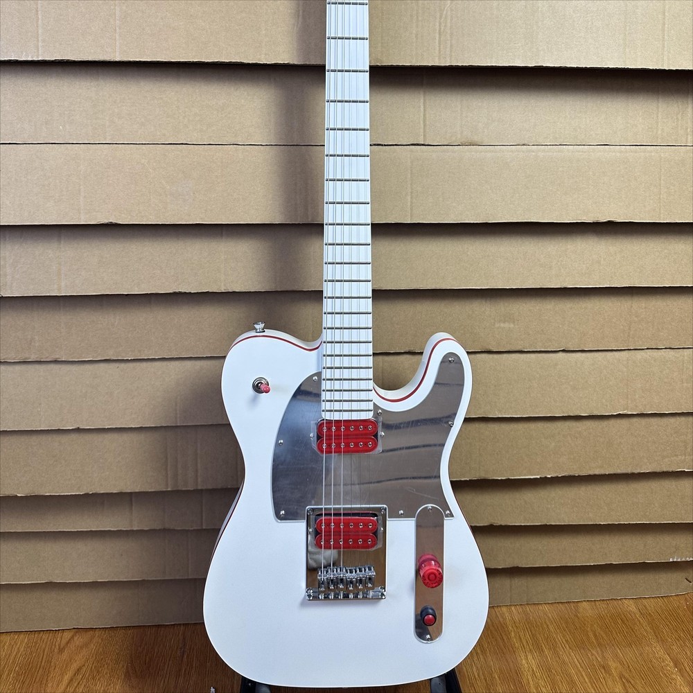 TL John 5 Ghost Arctic White Electric Guitar Fixed Bridge HH Pickups 6Strings