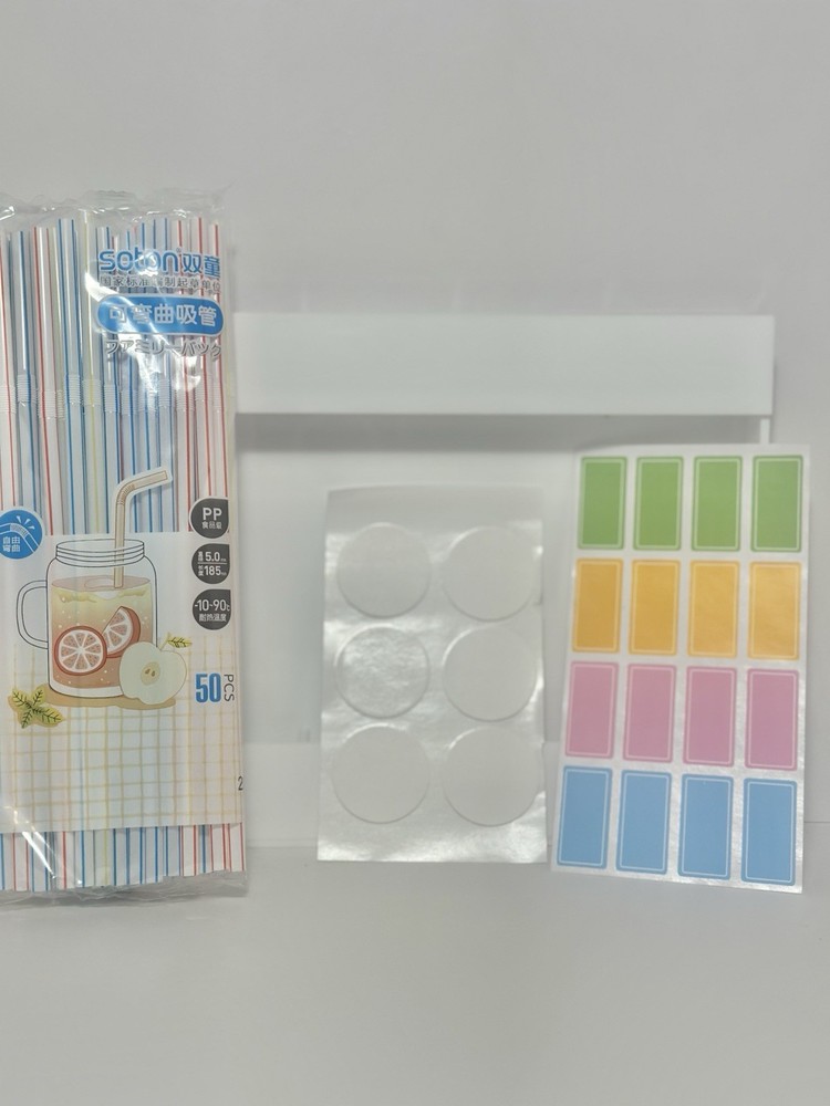 Straw Holder for Cabinet Doors - No Drill Adhesive Organizer.