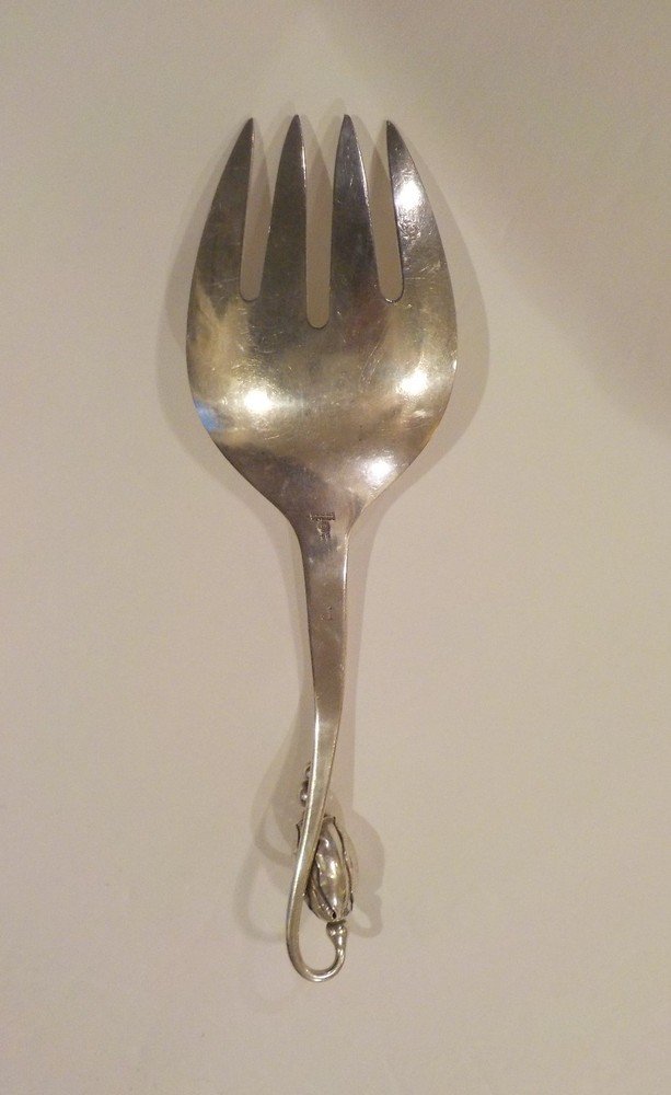 Georg Jensen Denmark BLOSSOM Sterling Silver 8.5" Serving Fork