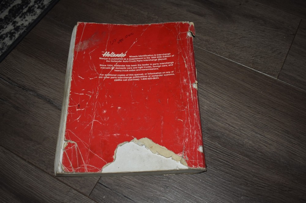 Hollander Interchange Manual covering Wheels 60th edition 1994
