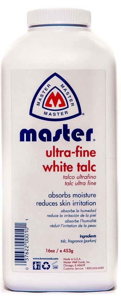 Master Ultra-Fine Talc, White 16 oz NEW