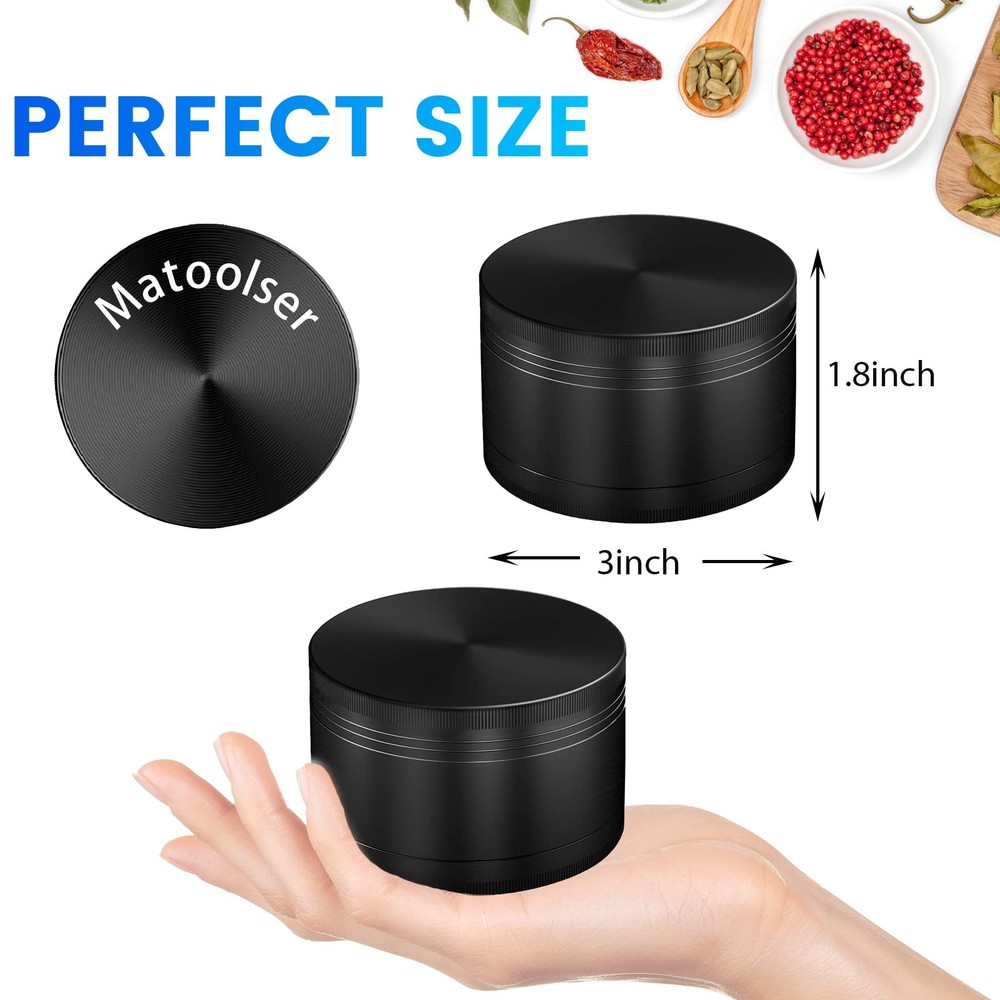 Spice Grinder Large 3.0 Inch (Black)