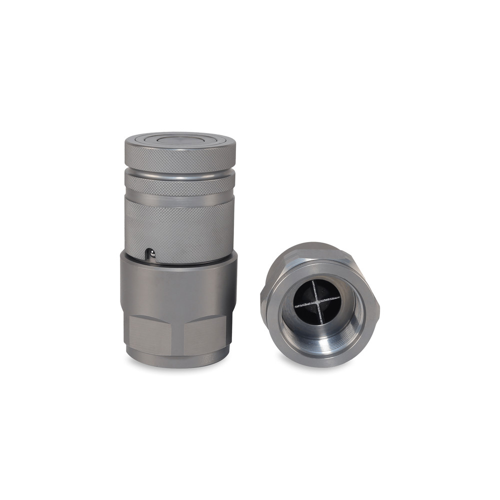 1″ Flat Face Hydraulic Quick Couplers Set - 1-1/4″ SAE Thread