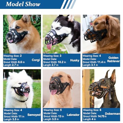 Dog Muzzle Basket Muzzle Anti Biting Chewing Sturdy Lightweight Muzzle Allows...
