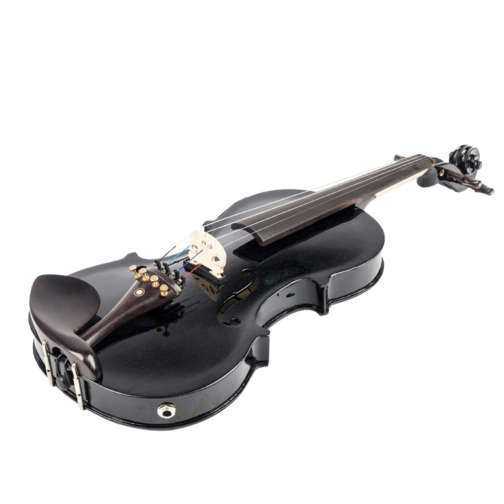 4/4 Full Size EQ Violin with Case Bow Strings Shoulder Rest Tuner Black