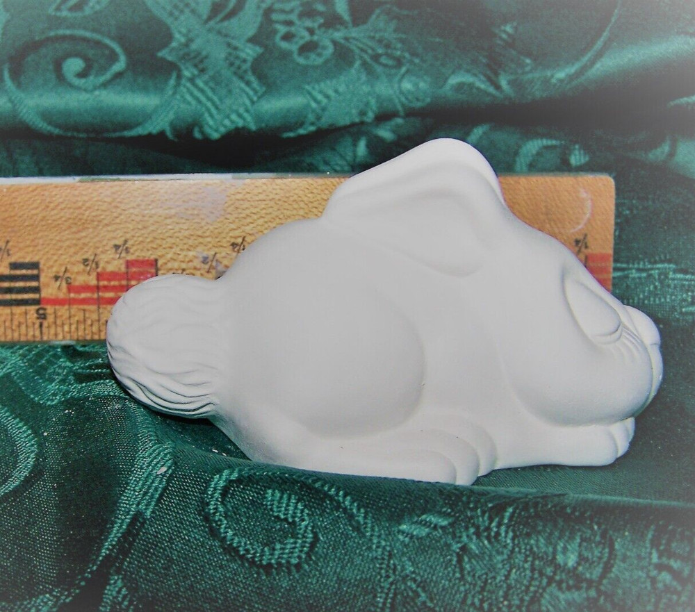 Sleepy Bunny Easter Rabbit 4.5" long Ceramic Bisque Ready to Paint