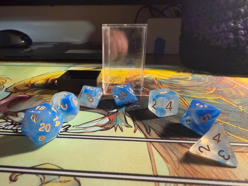 7 Piece Polyhedral Dice Set For Tabletop Gaming. (NEW), Includes Case!!! (D02)