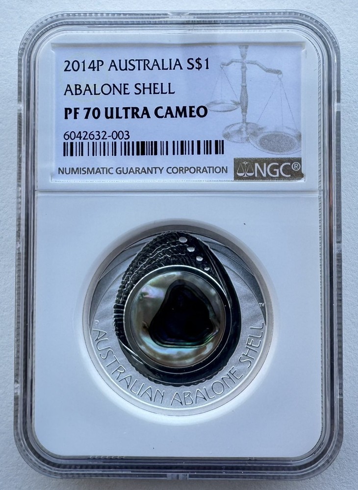 NGC PF70 Australia 2014 Abalone Shell 1oz Silver Coin
