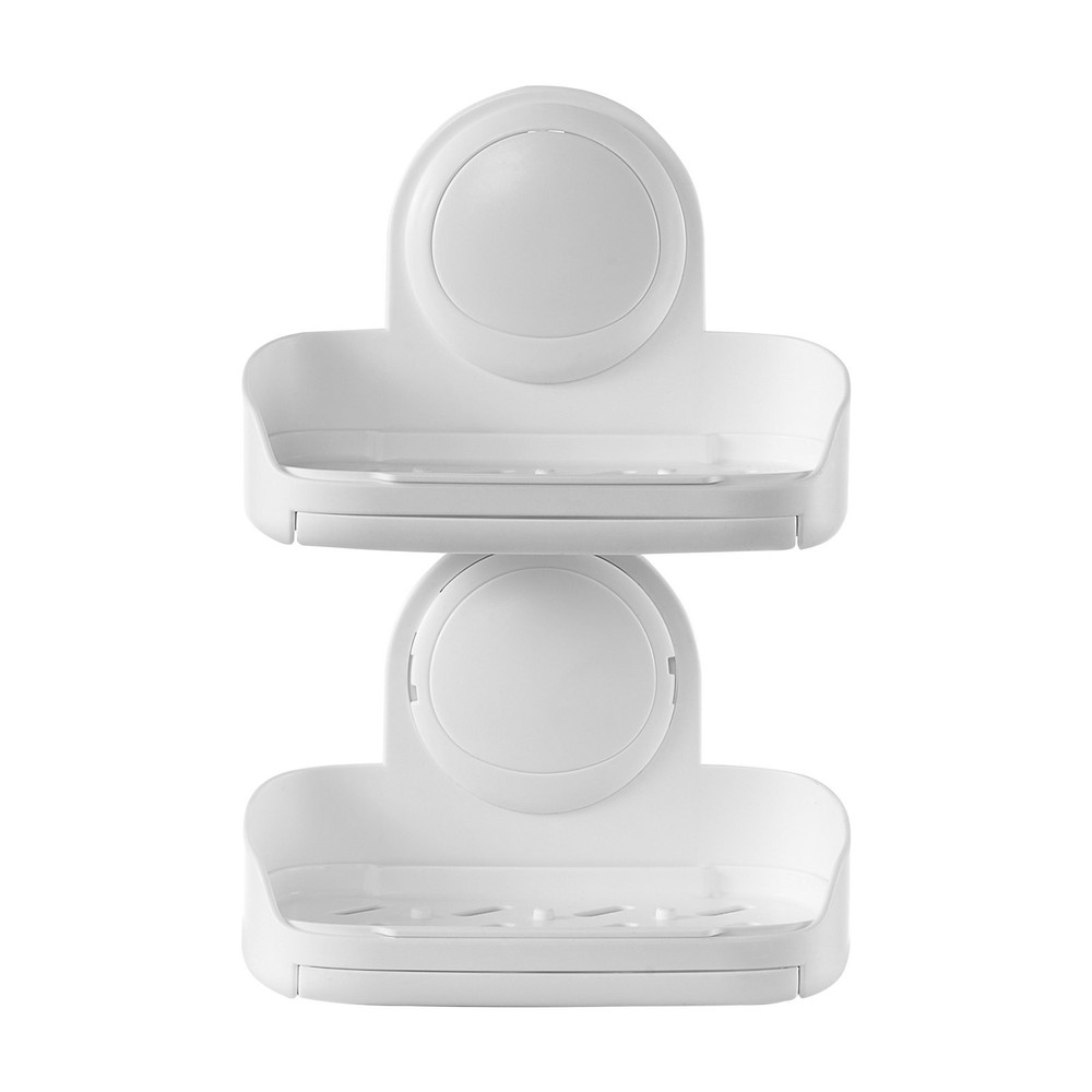 Soap Holder for Shower Double Layer Suction Cup Wall Mounted NO-Drilling S