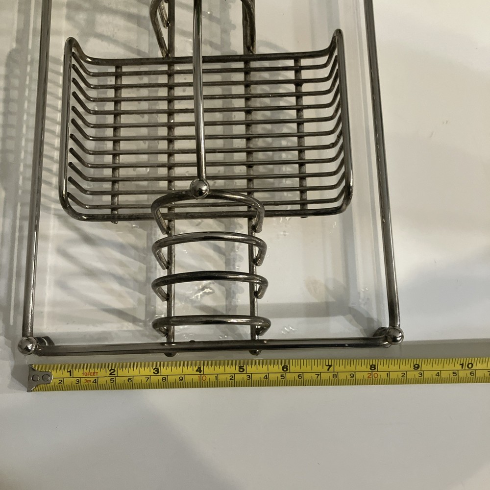 Vintage TRAY- Chrome & Lucite MCM Silverware Caddy - Silverware NOT Included