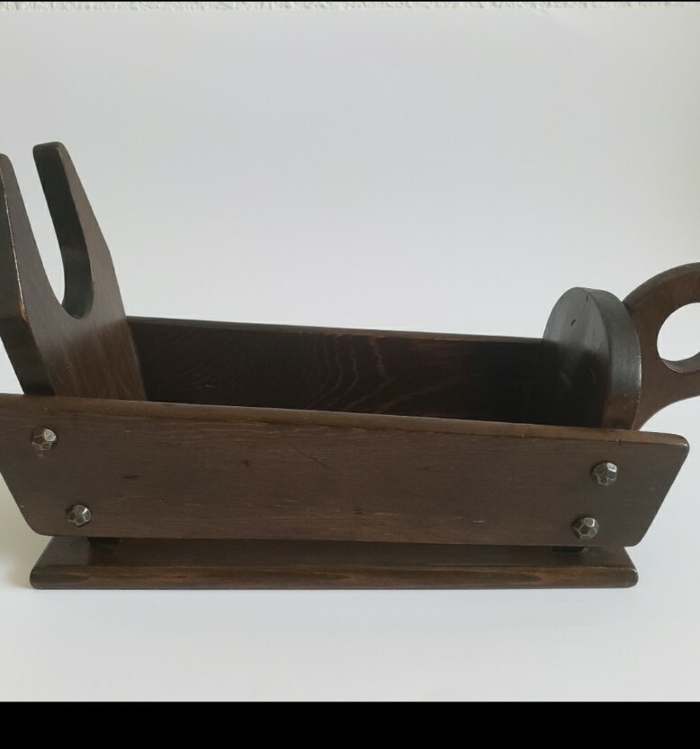 Midcentury Solid Wood Handmade Sledge Bottle Holder
