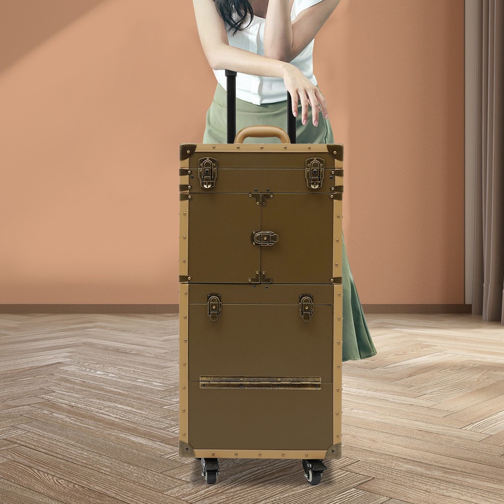 Professional Rolling Makeup Train Case Makeup Storage Organizer Cosmetic Trolley