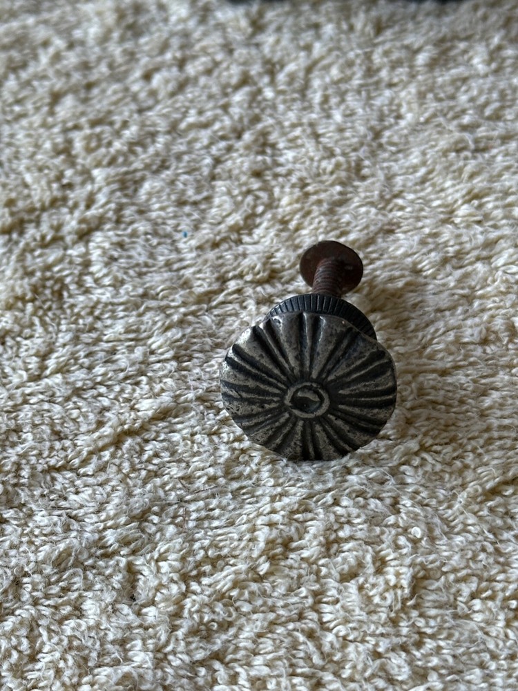 Lot of 6 Solid Brass Floral Pattern Drawer Pulls Knobs Handles Reclaimed VTG