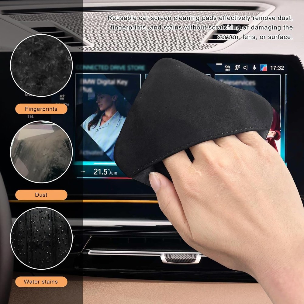 Car Screen Cleaner Microfiber Square Cloth Wipes Foldable Touch LCD Dashboard