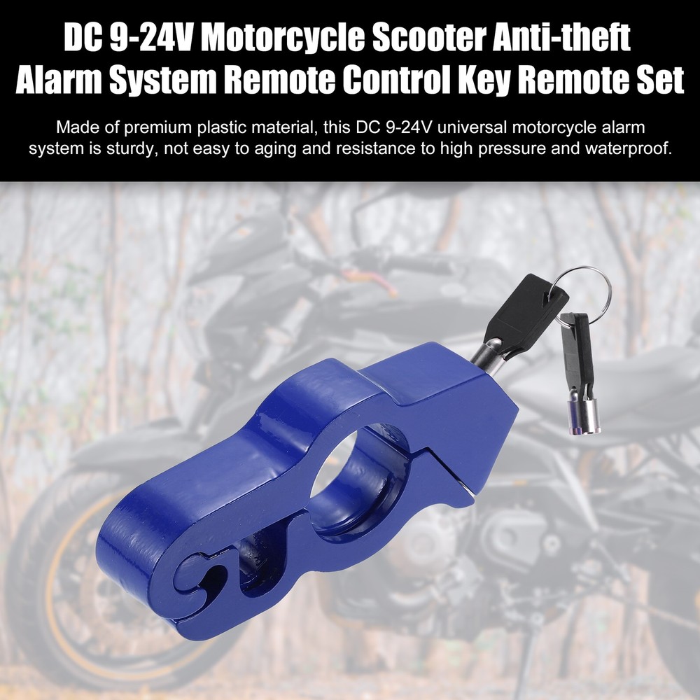 1 Set Motorcycle Grip Lock Handlebar Throttle Security Lock Anti-Theft Blue