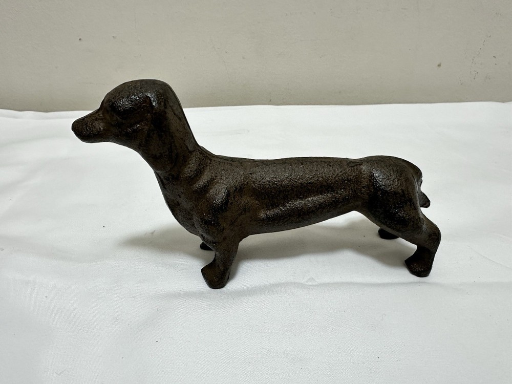 SOLID Cast Iron Dachshund Dog Doorstop