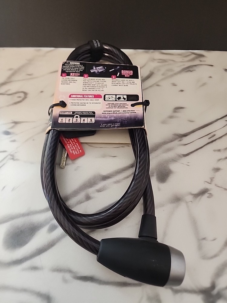 OnGuard 6' Cable Key Lock Security Level 3 With Key