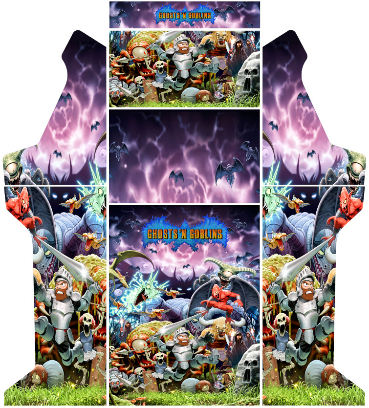 Bartop Graphics Cabin Arcade Stickers Pandora Box Ghosts and Goblins