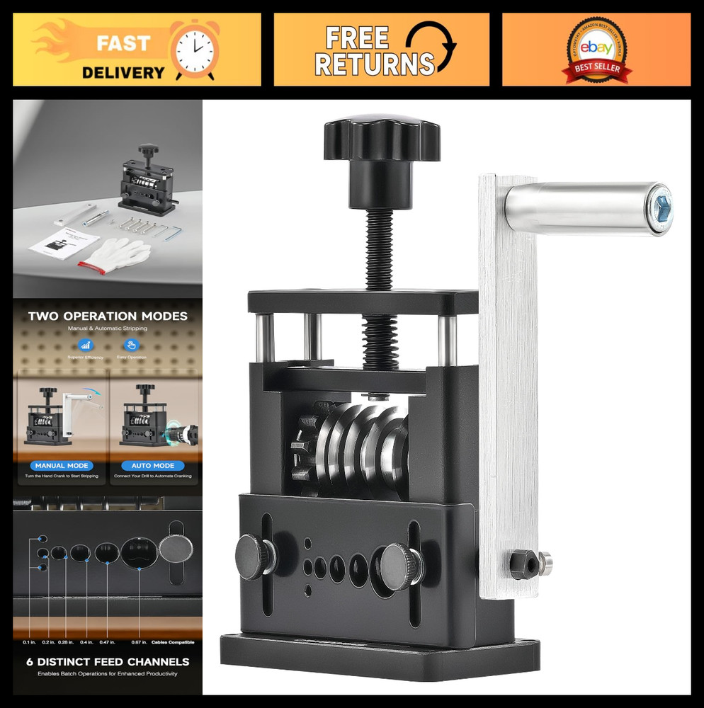 Manual Wire Stripping Machine - Drill Powered Cable Stripper Tool, 6 Channels, 5