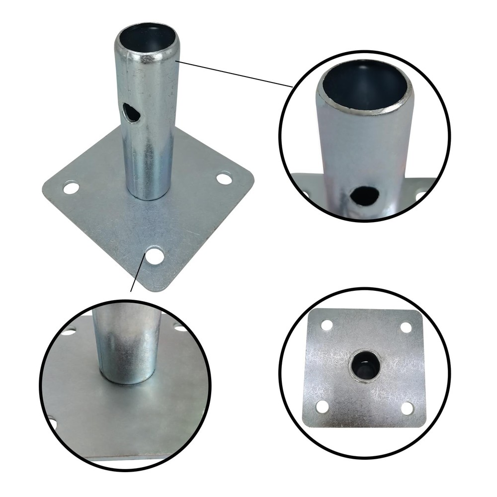 4 PCS Scaffold Base Plates for Baker Style Scaffolding, Galvanized, 4 Pack