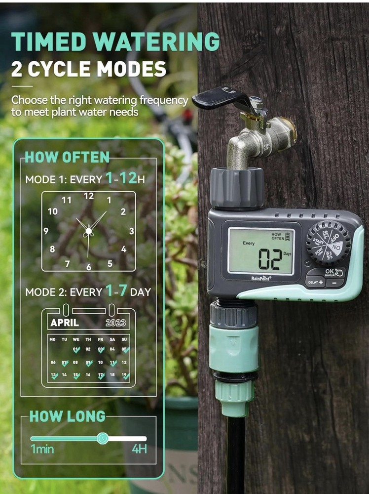 RAINPOINT Sprinkler Timer, Programmable Water Timer for Garden Hose,