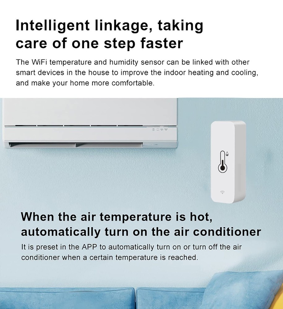 4-Pack WiFi Temperature Humidity Sensor: Wireless