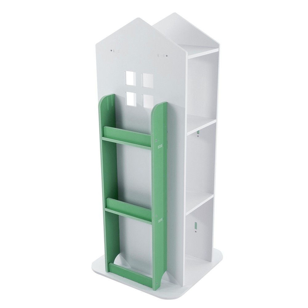 360° Rotating Bookshelf 4-Tier Bookcase Storage Shelf /Freestanding Display Rack
