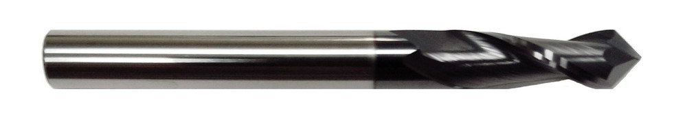 1/4" Solid Carbide Drill Mill – 2 Flute 90 Degree Included Angle TiALN Coated