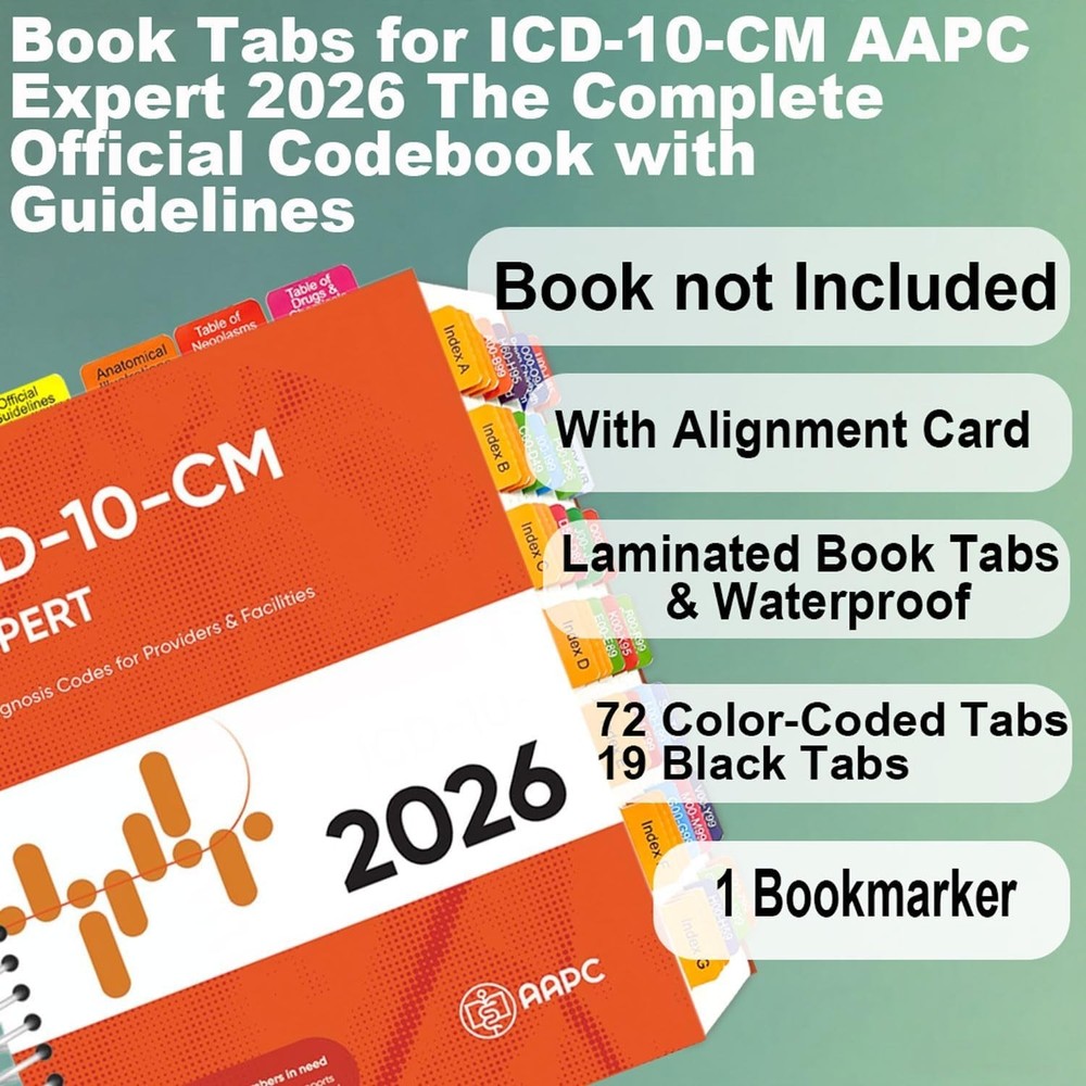 Index Tabs for AMA CPT Book, ICD-10 Code, HCPCS Level II, 3-Set Bundle 2026