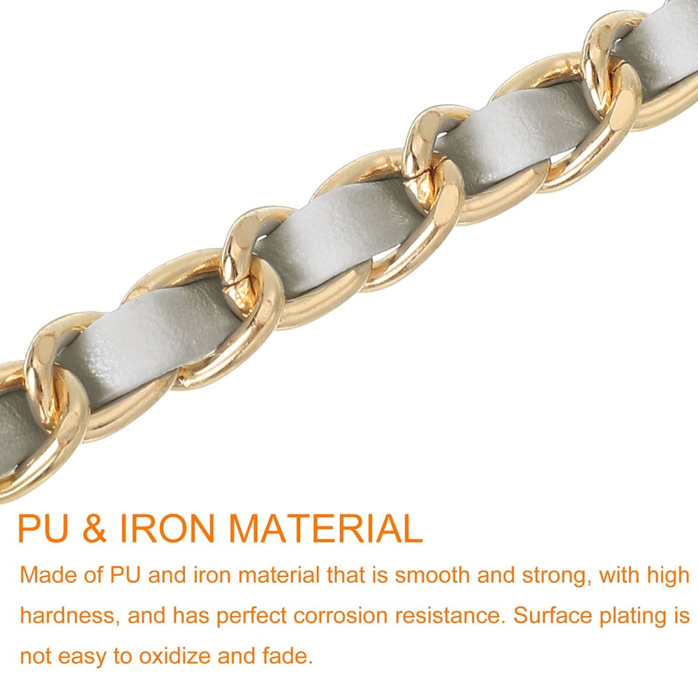 Purse Strap, 24" Leather for Shoulder Strap (Silver, Gold)