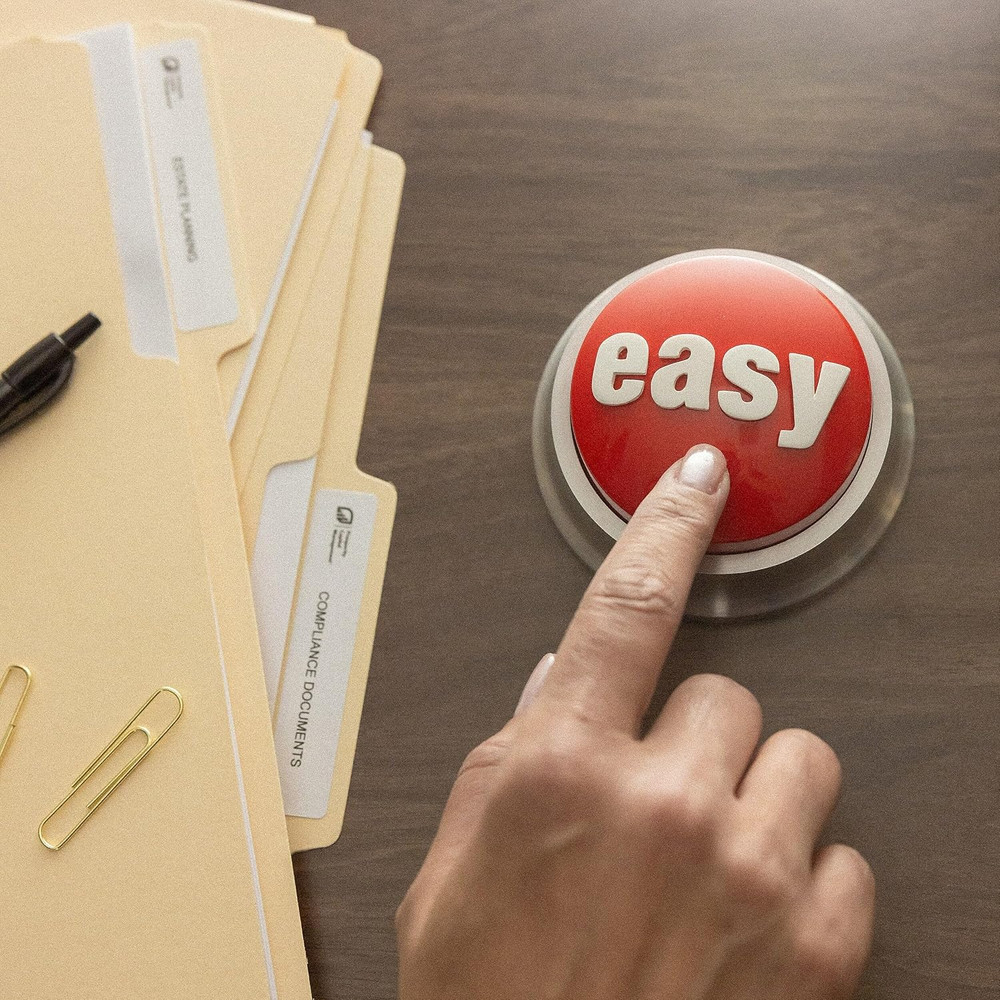 Easy Button, Red/Silver - Fun Office Desk Button for Motivation