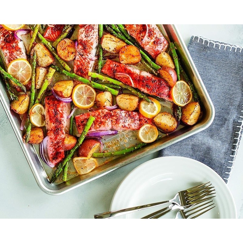 Commercial Aluminum Baking Sheet Pan Set Extra Large Non Stick Bakeware Kitchen