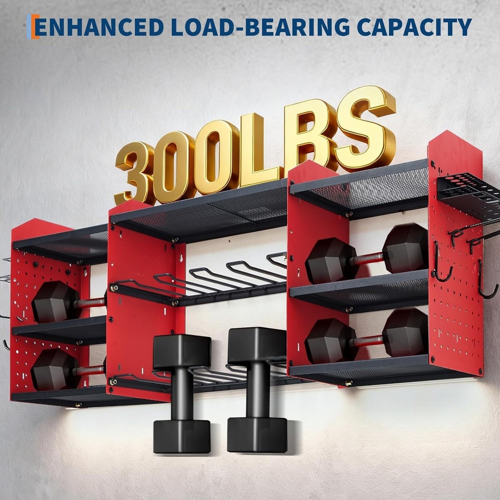 8 Drill Power Tool Organizer Wall Mount Garage Storage Rack 3-Layer Drill Holder