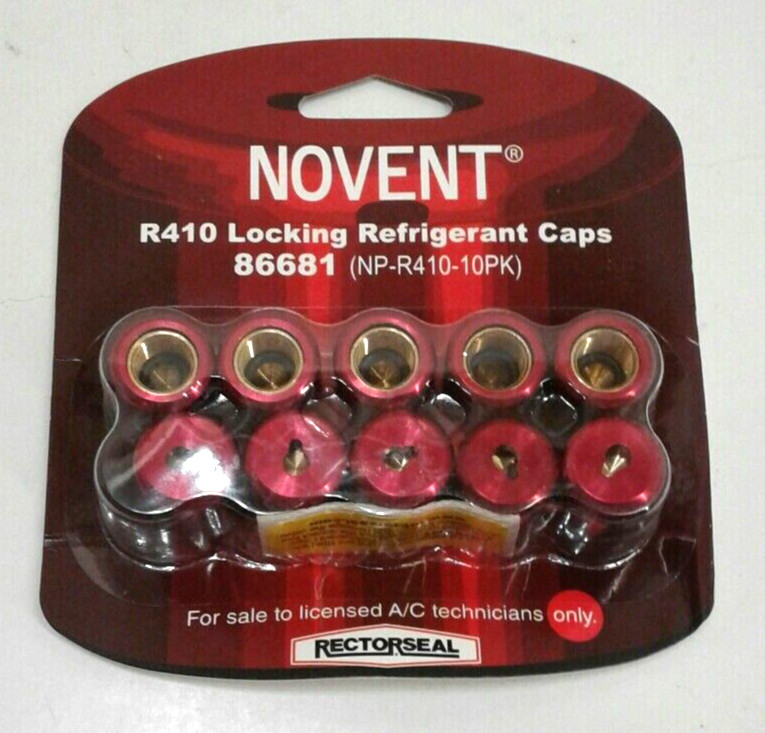 RectorSeal 86681 Novent R410 Pink 1/4" Thread Locking Refrigerant Caps 10pk