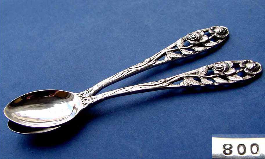Gorgeous - / Mocca Spoon/Spoon, Roses Decor, 800er Silver D687