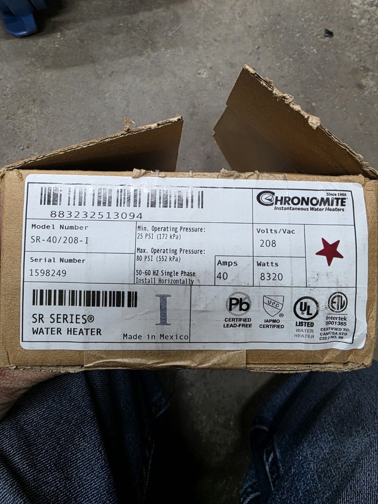 Chronomite E-80FS/208 Instant-Temp Thermostatic Tankless Water Heater